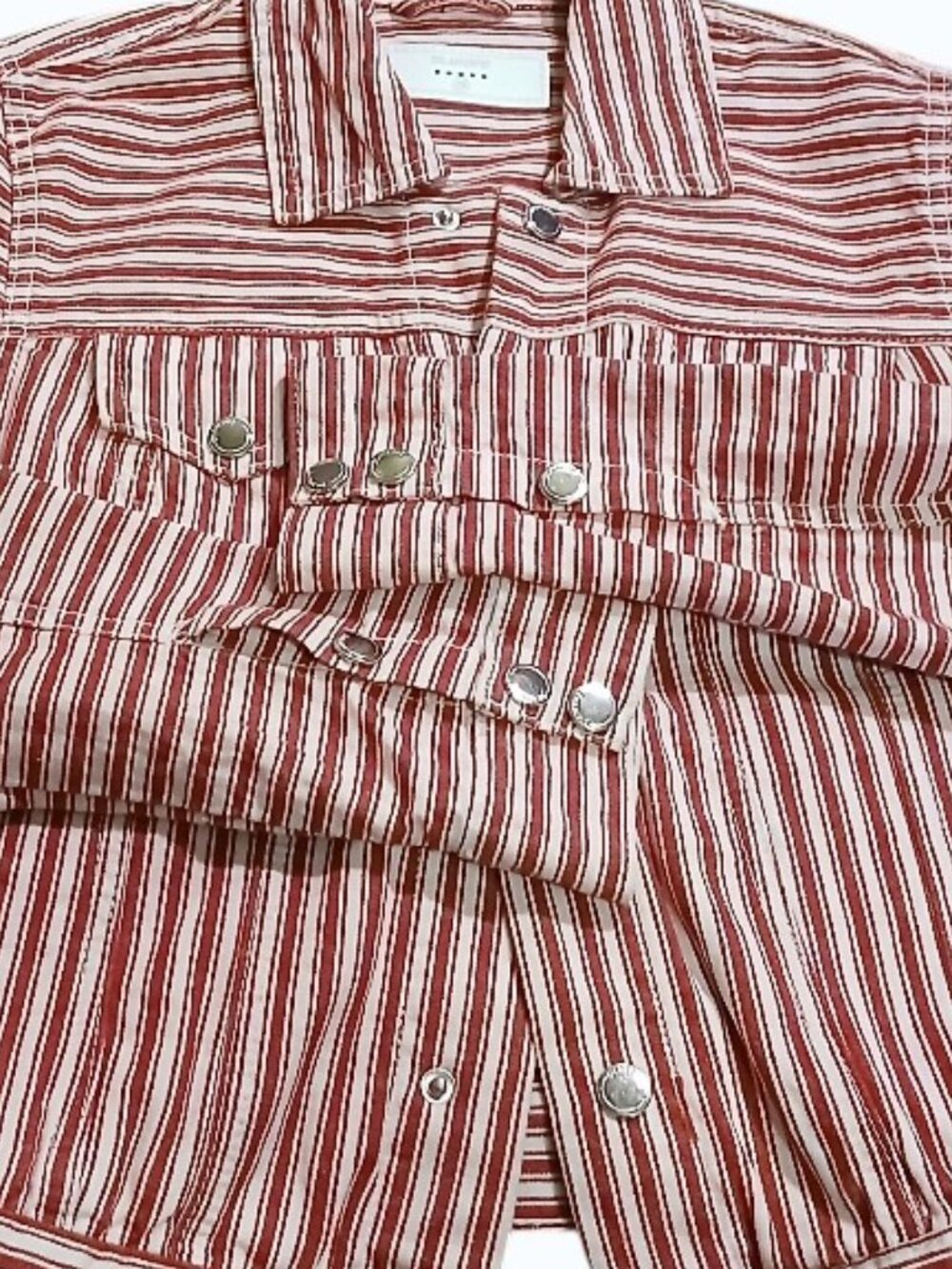 BLANKNYC Red & White Stripe Cotton Crop Jacket - EUC - Picture 10 of 16